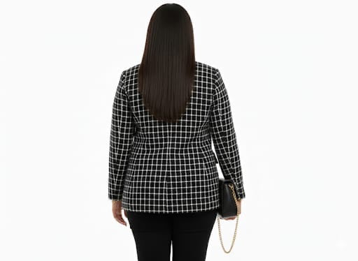 Black White Check Lila Plus Size Blazer
