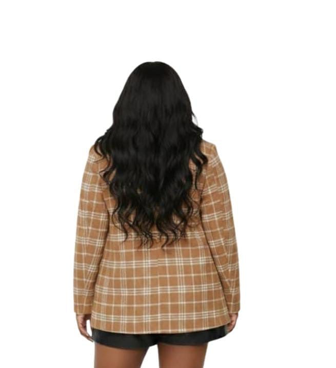Tan Check Lila Plus Size Blazer