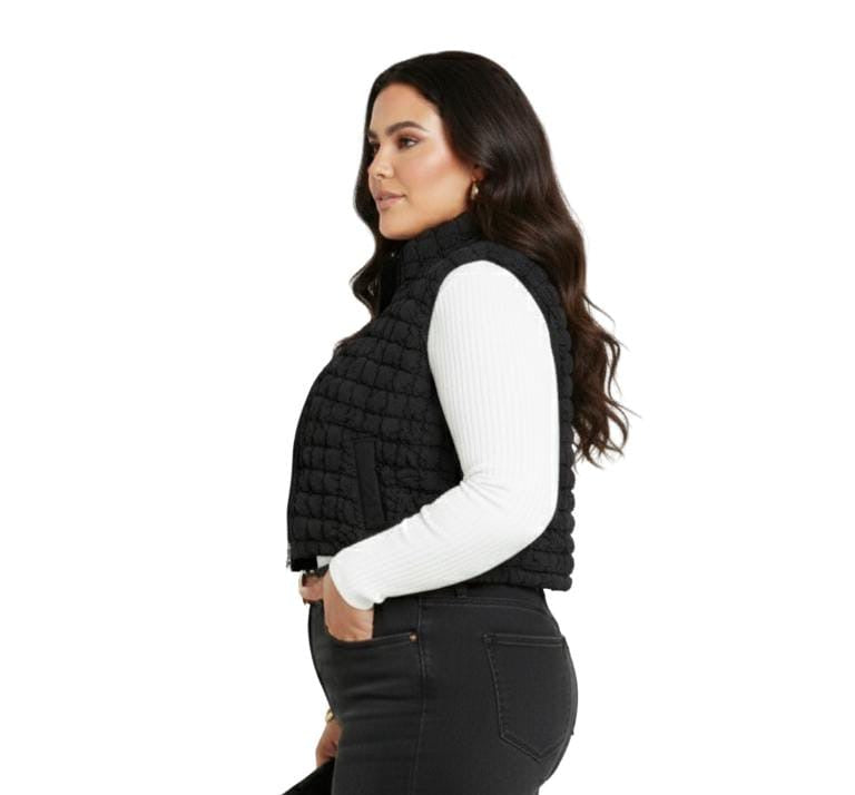 Ashley Black Plus Size Puffer Vest