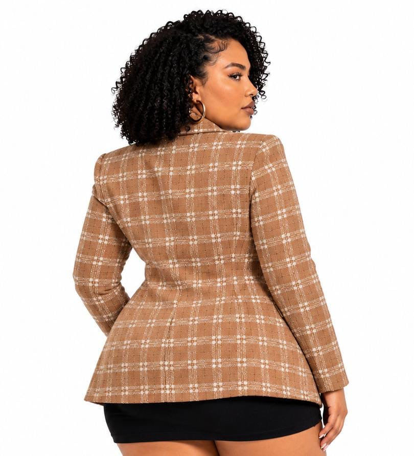 Brown Grace Checkered Jacket&nbsp;