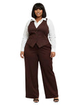 Taylor Rust Brown Plus Size Vest &amp; Pant Set