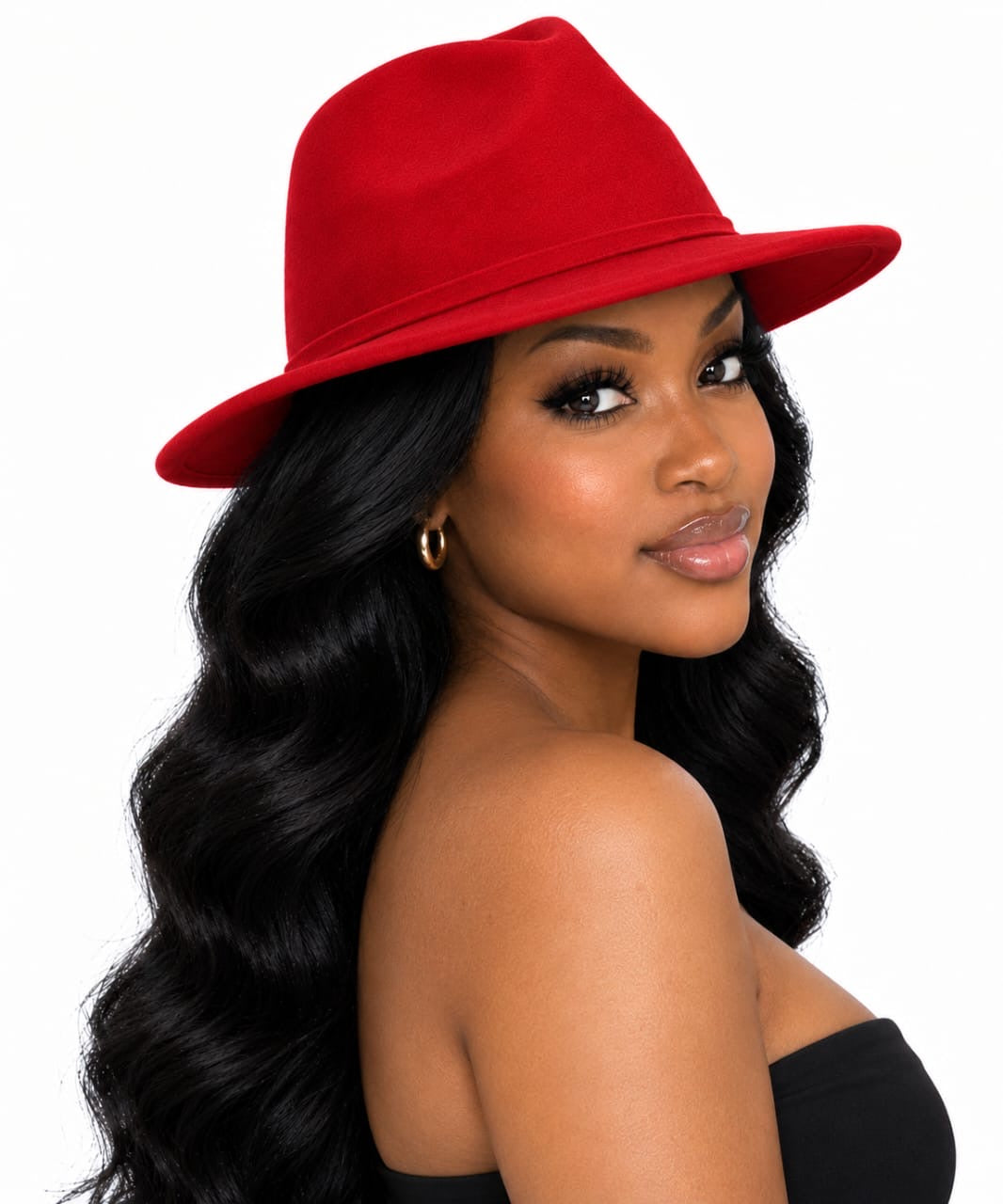 Red Thea Fedora Hat