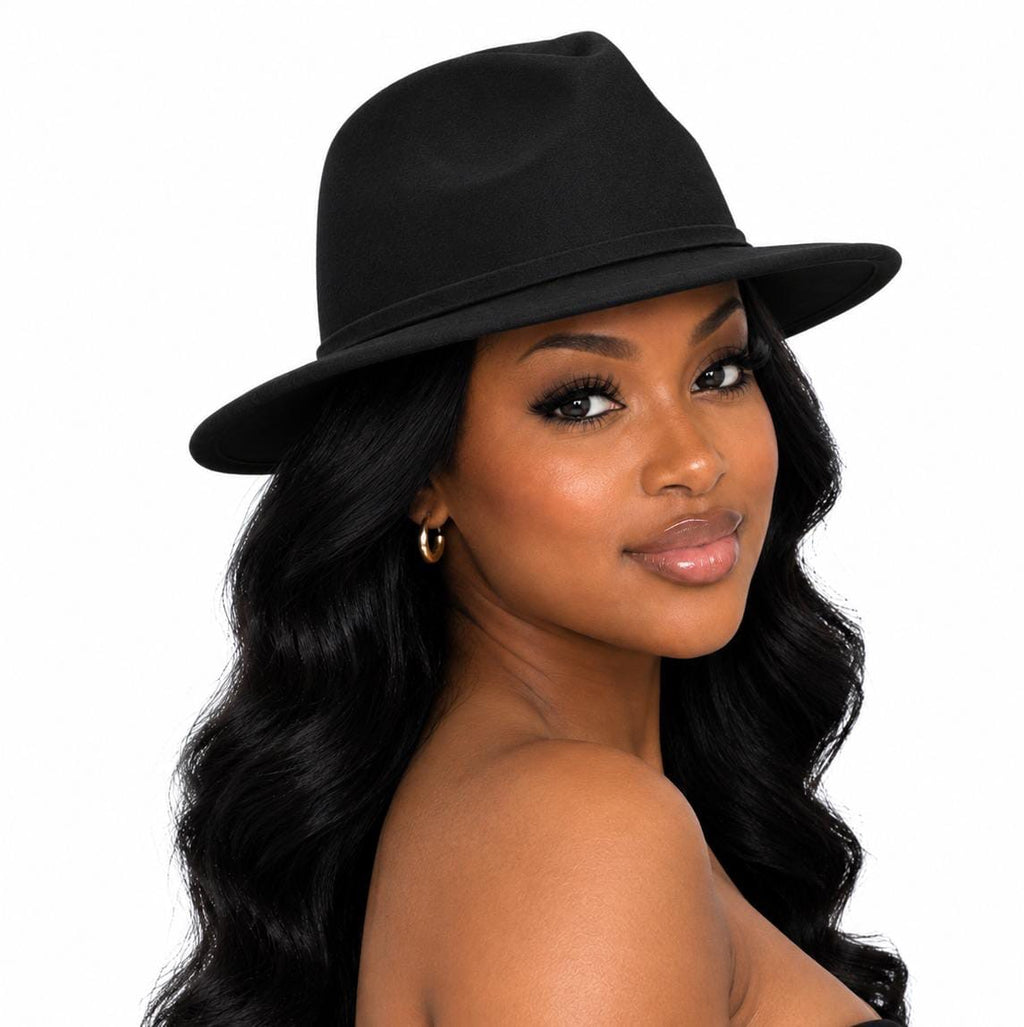 Black Thea Fedora Hat