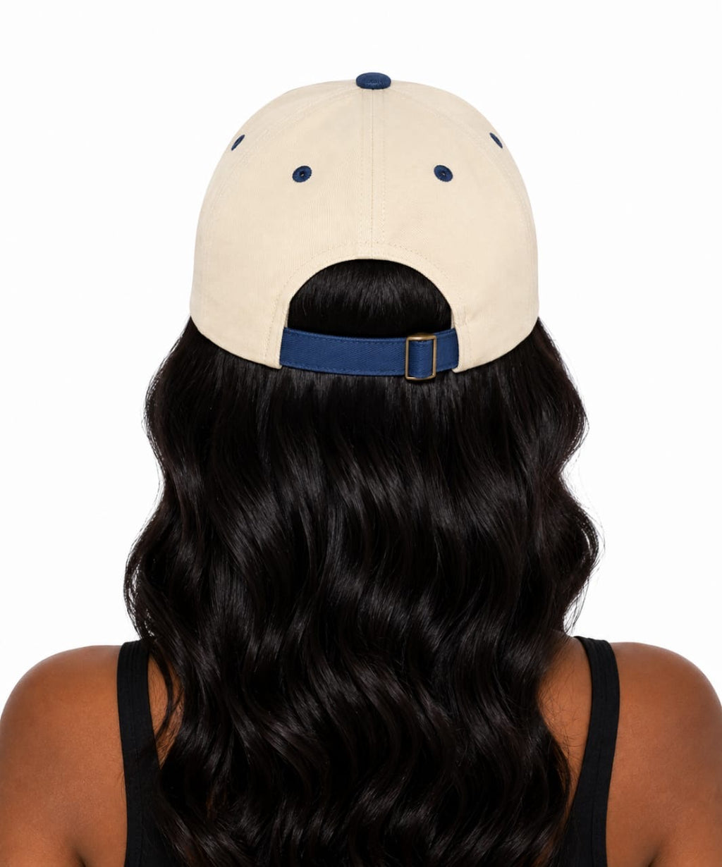 Cream &amp; Navy Mila “Sorry About My Kids” Hat