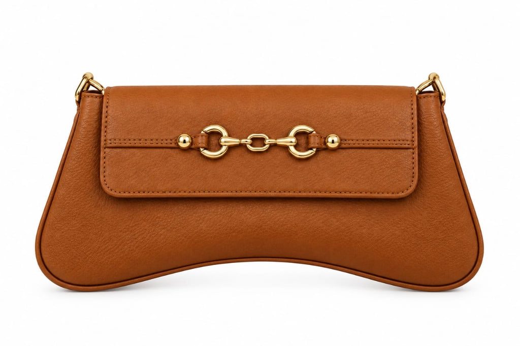 Brown Dahlia Horsebit Shoulder Bag
