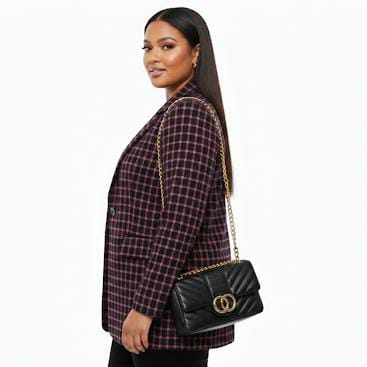 Plum Check Lila Plus Size Blazer
