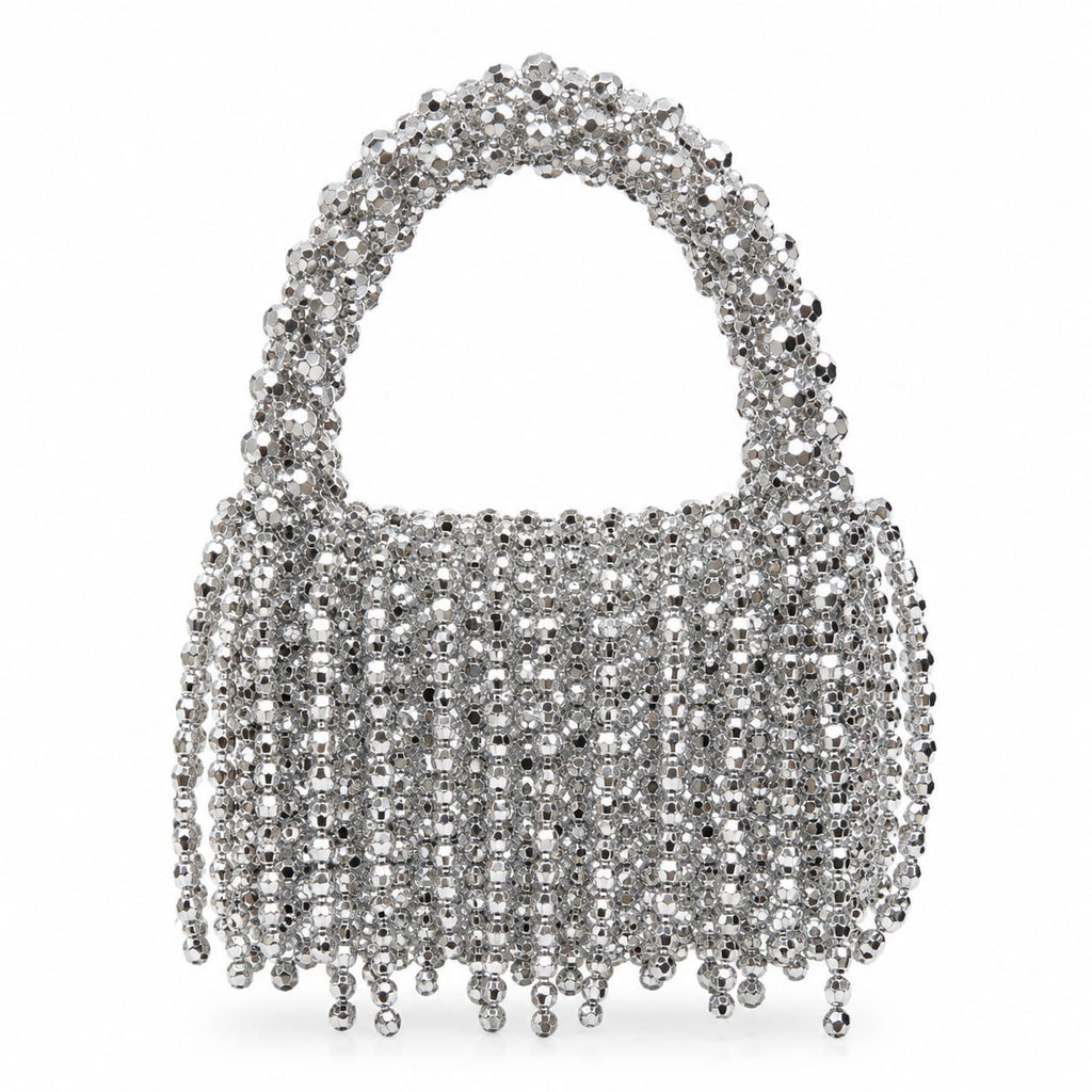 Sliver Eden Beaded Top Handle Bag