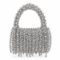 Sliver Eden Beaded Top Handle Bag