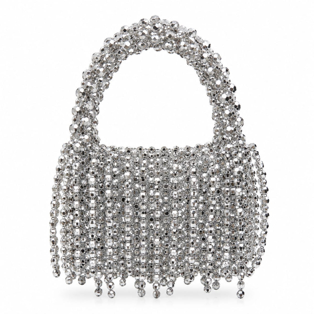 Sliver Eden Beaded Top Handle Bag