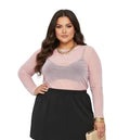 Pink Jane Plus Size Sheer Mesh Long Sleeve