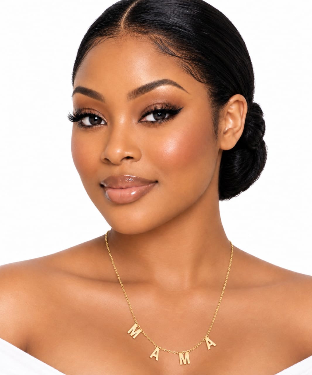 Gold Kayla MAMA Letter Necklace