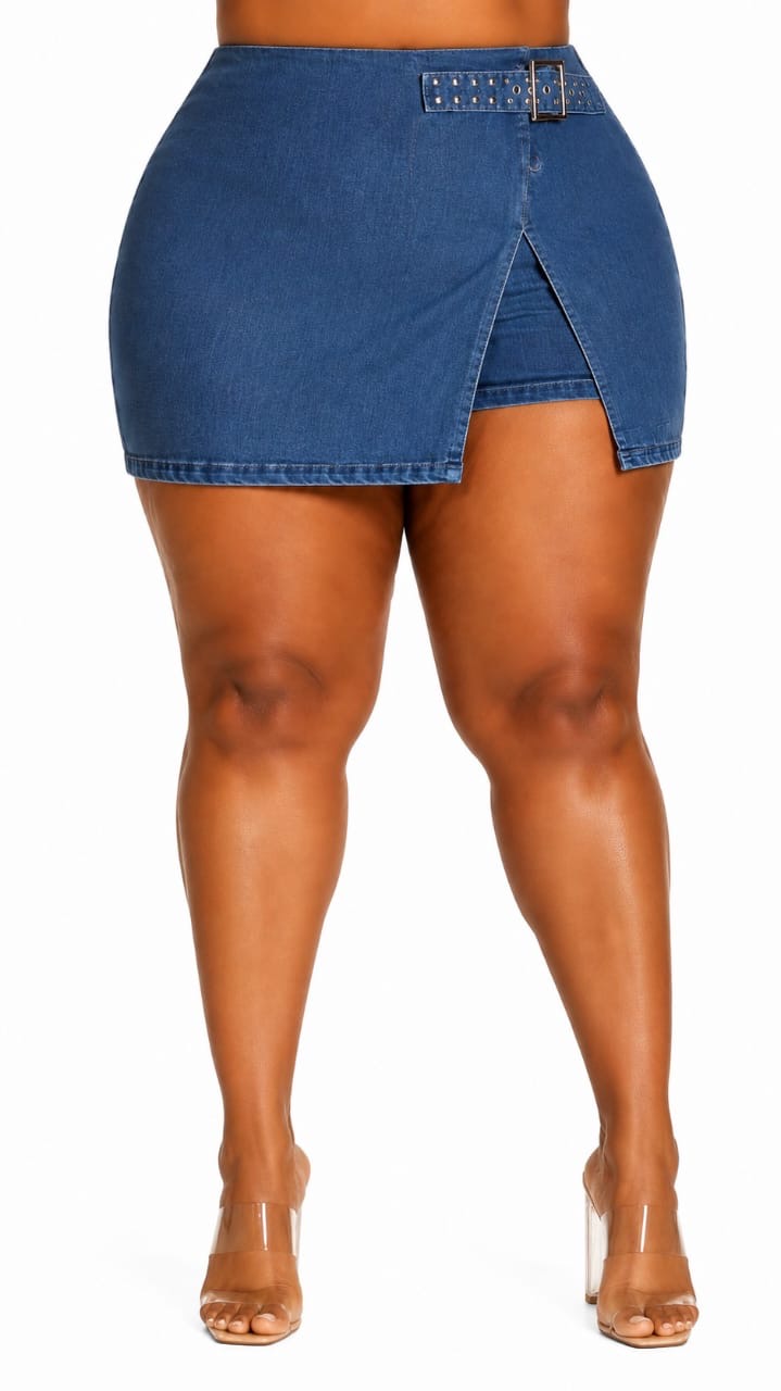 Blue Nola Studded Belted Mini Skort&nbsp;