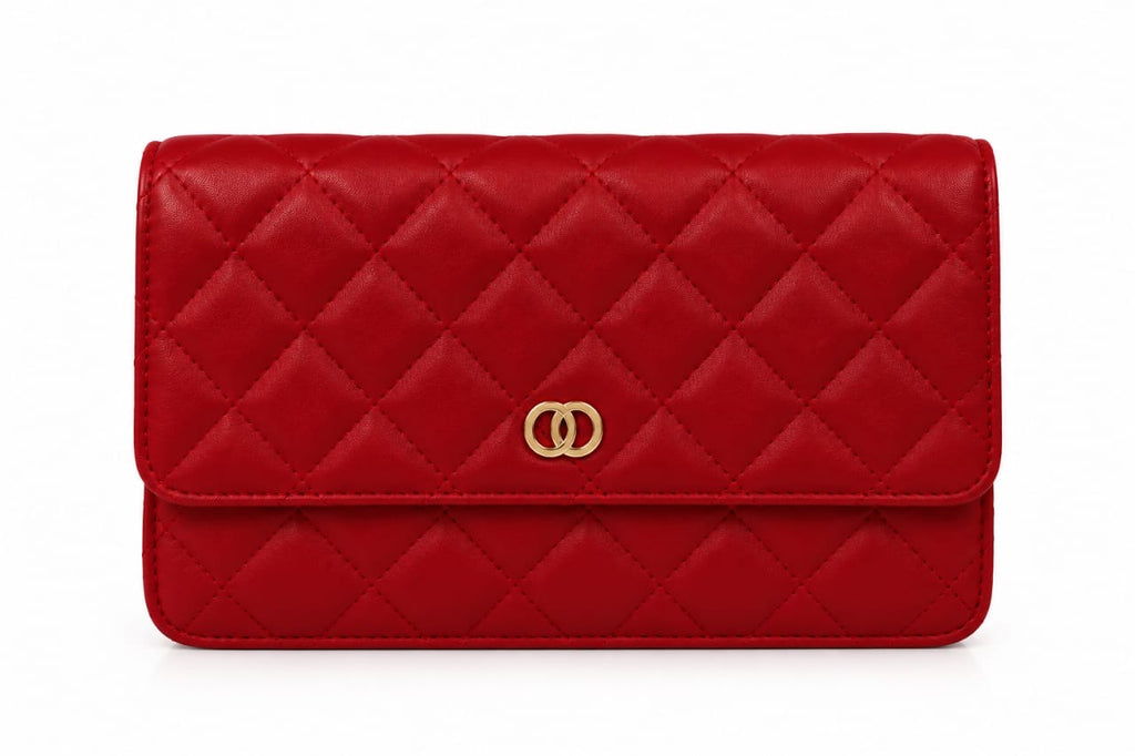 Red Colette Quilted Chain Bag