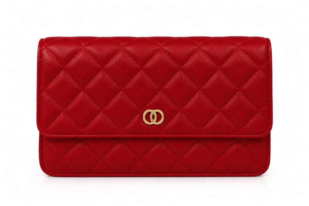 Red Colette Quilted Chain Bag