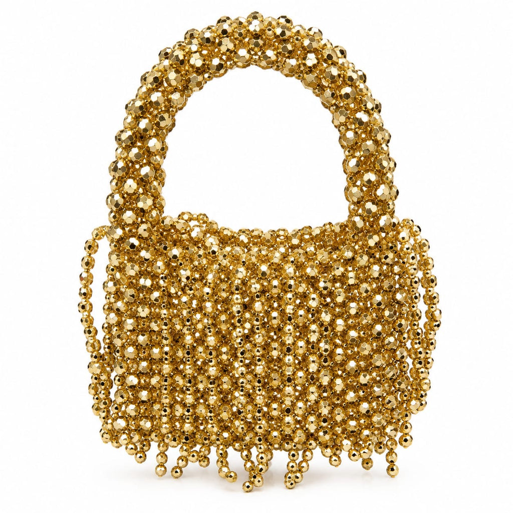 Gold Eden Beaded Top Handle Bag