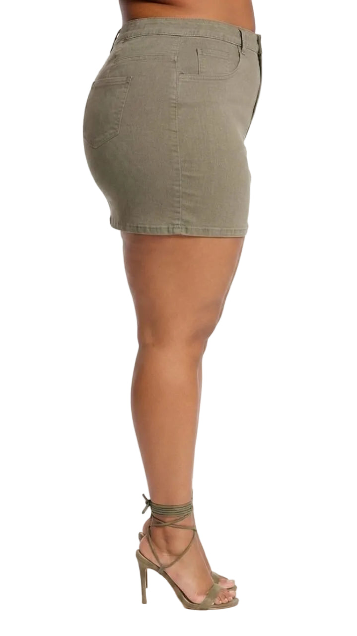 Olive Nola Plus Size Lace-Up Mini Skirt