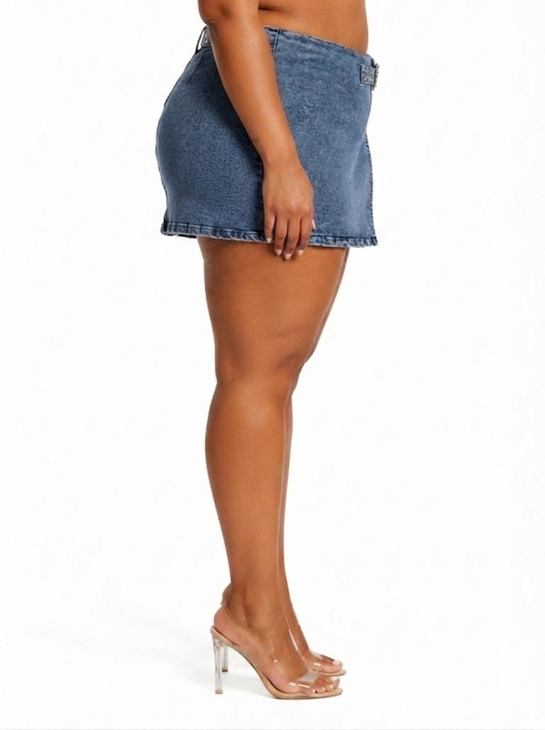 Blue Nola Studded Belted Mini Skort&nbsp;