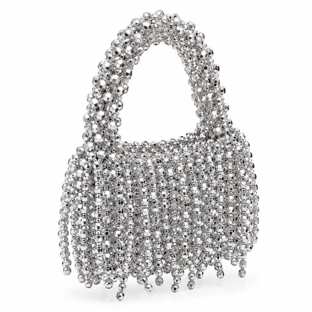 Sliver Eden Beaded Top Handle Bag