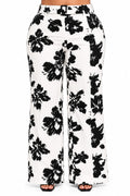 White Maya Floral Wide-Leg Pants