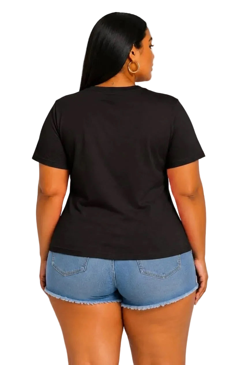 Black Tequila Made Me Do It Graphic Plus Size T-Shirt
