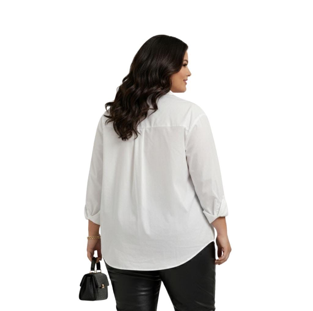 Lauren White Plus Size Button-Down Shirt