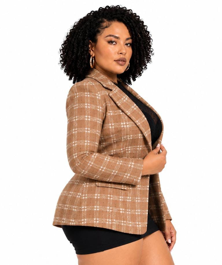 Brown Grace Checkered Jacket&nbsp;