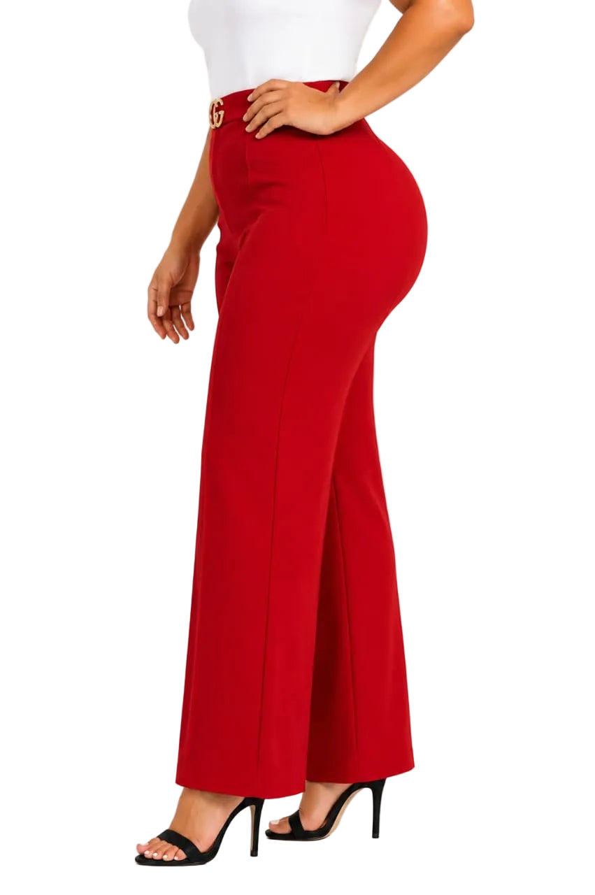 Red Ophelia High-Waist Wide-Leg Pants