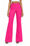 Hot Pink Aubrey High-Waisted Flare Pants