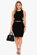Black Brooke Bandage Crop Top & Mini Skirt 2 Piece Set