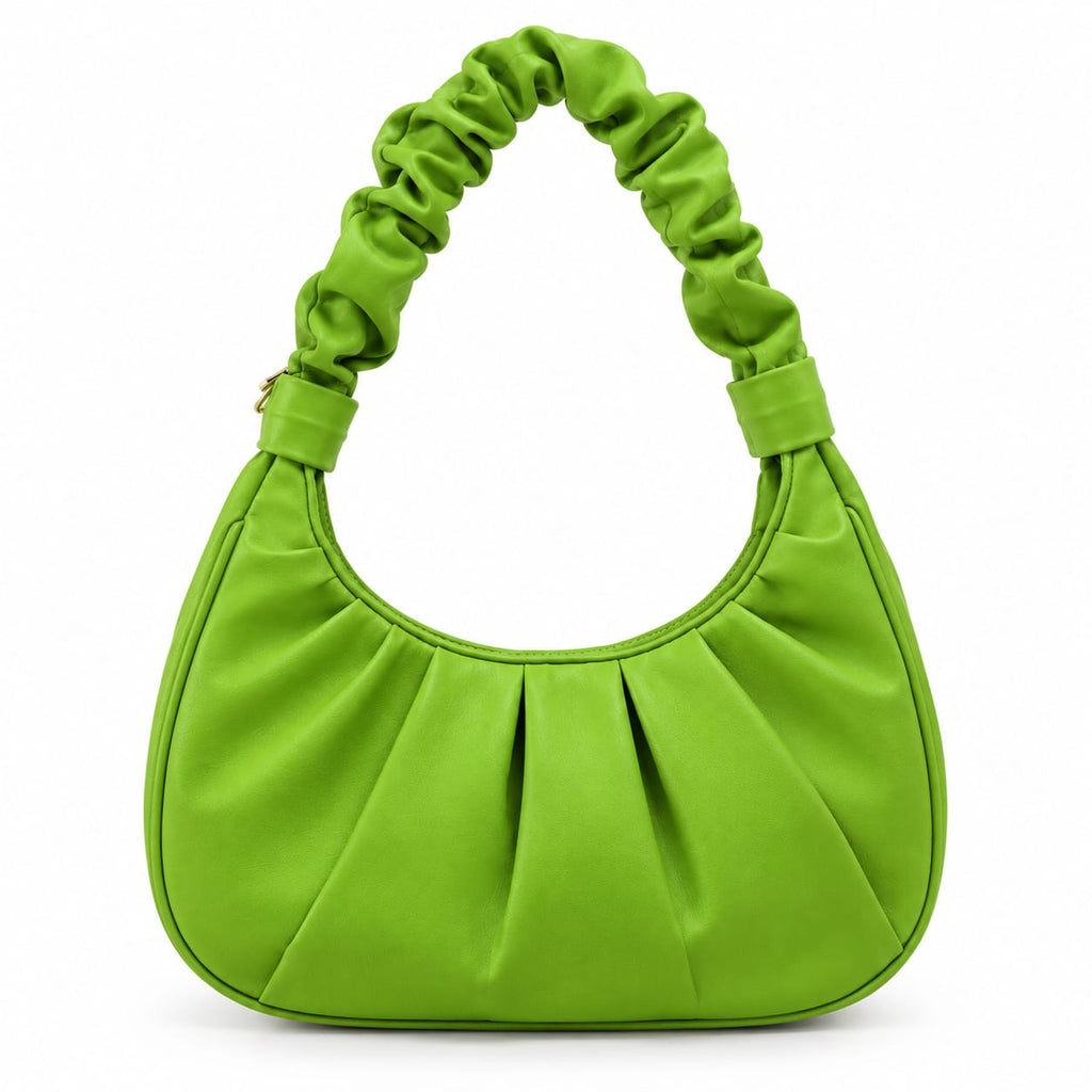 Lime Callie Ruched Hobo Bag