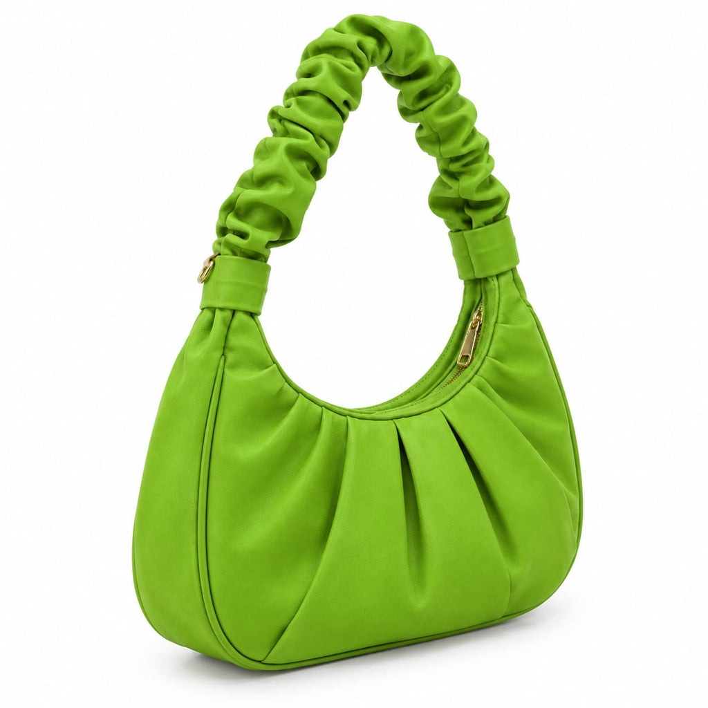 Lime Callie Ruched Hobo Bag