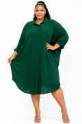 Green Sloane Oversized Shirt Dress