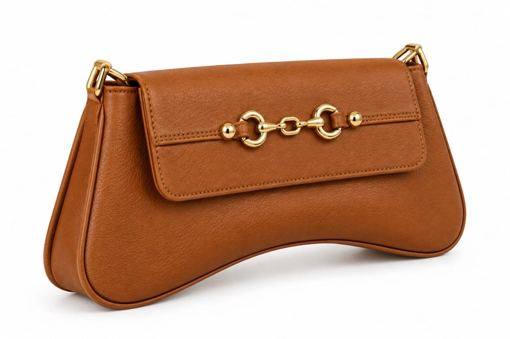 Brown Dahlia Horsebit Shoulder Bag