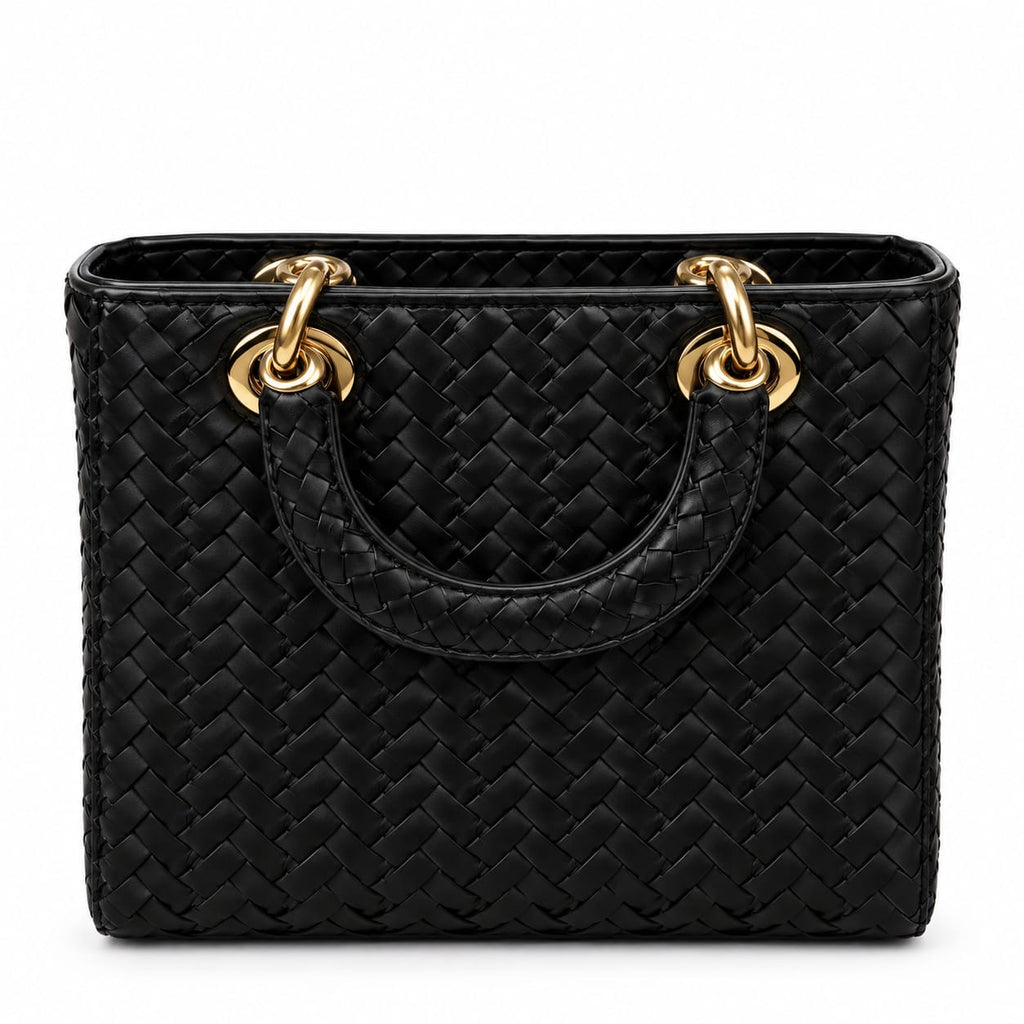 Black Tiffany Woven Tote Bag