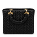 Black Tiffany Woven Tote Bag