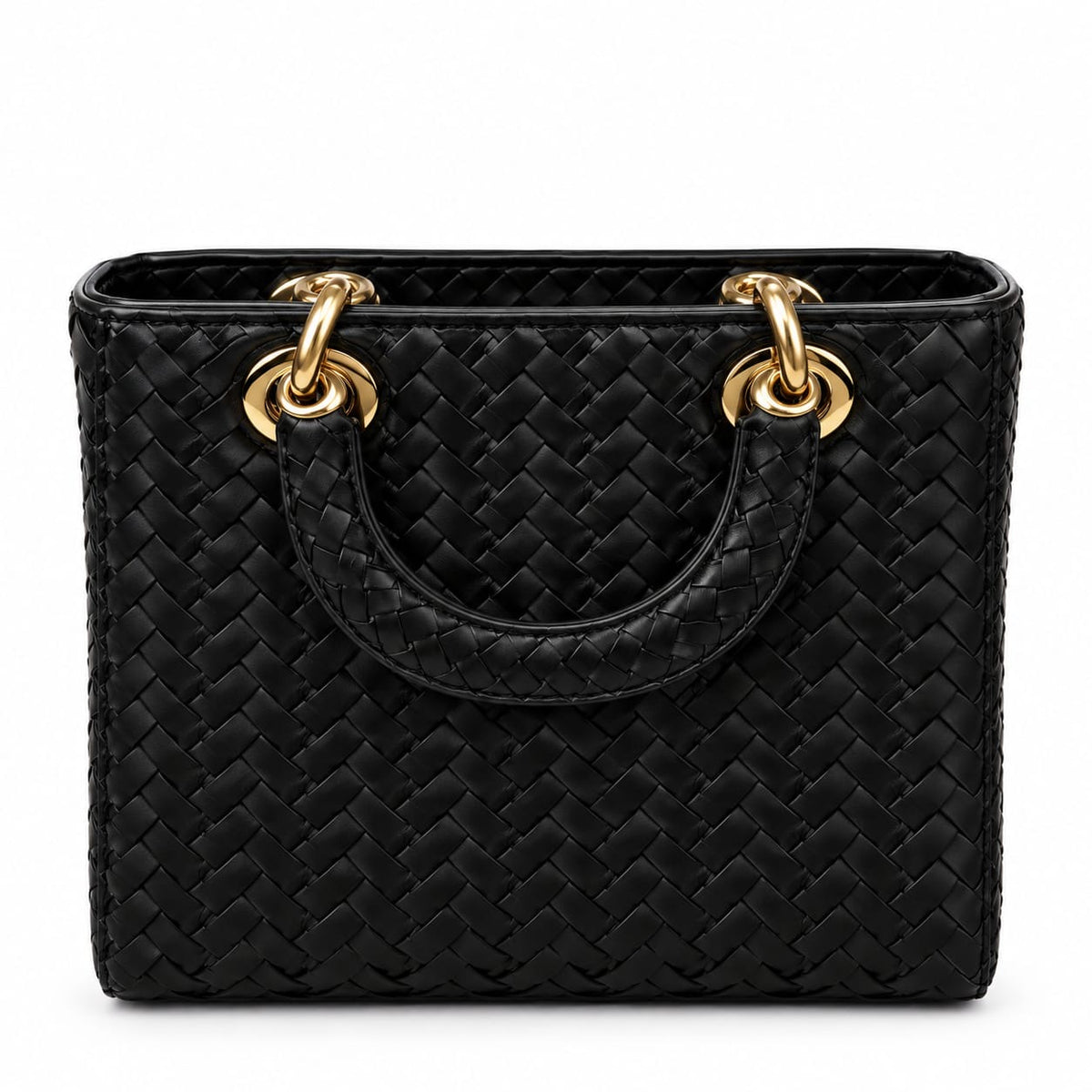 Black Tiffany Woven Tote Bag