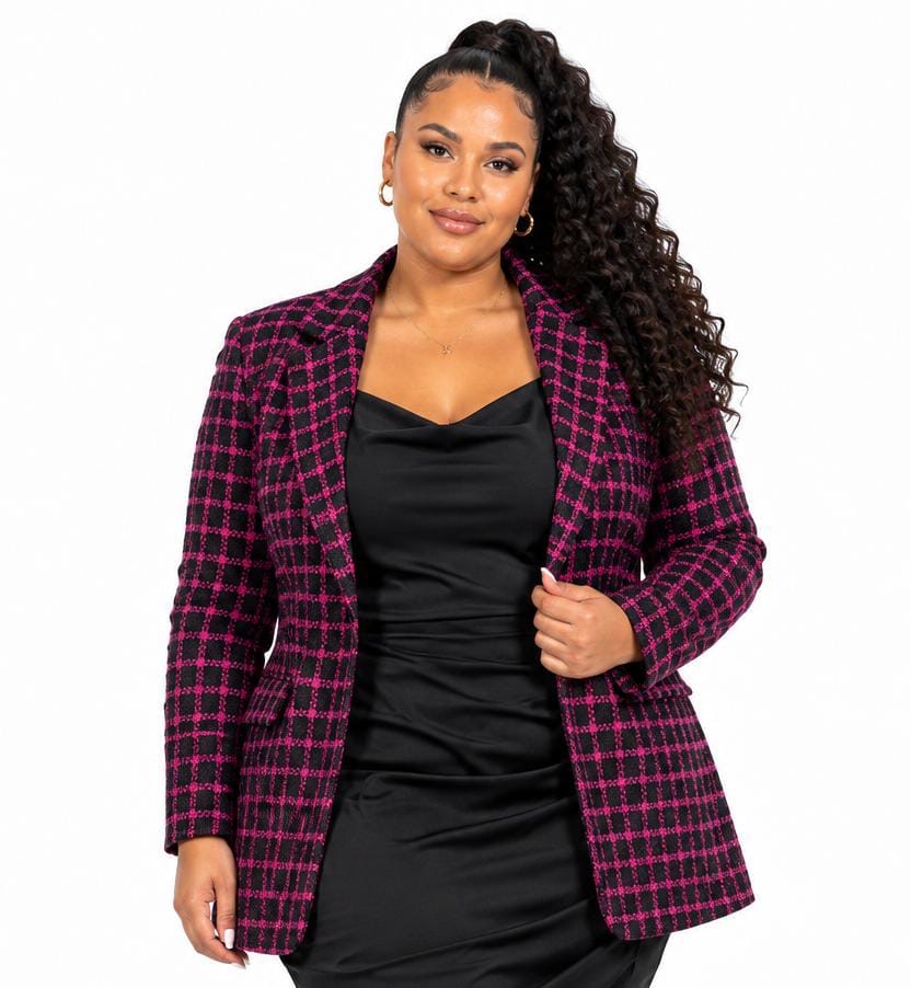 Pink Grace Checkered Jacket&nbsp;