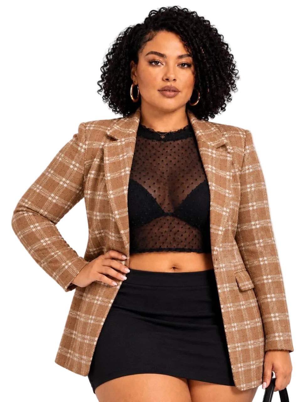 Brown Grace Checkered Jacket&nbsp;