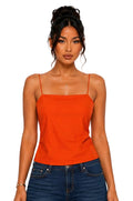 Orange Parker Square Neck Crop Top