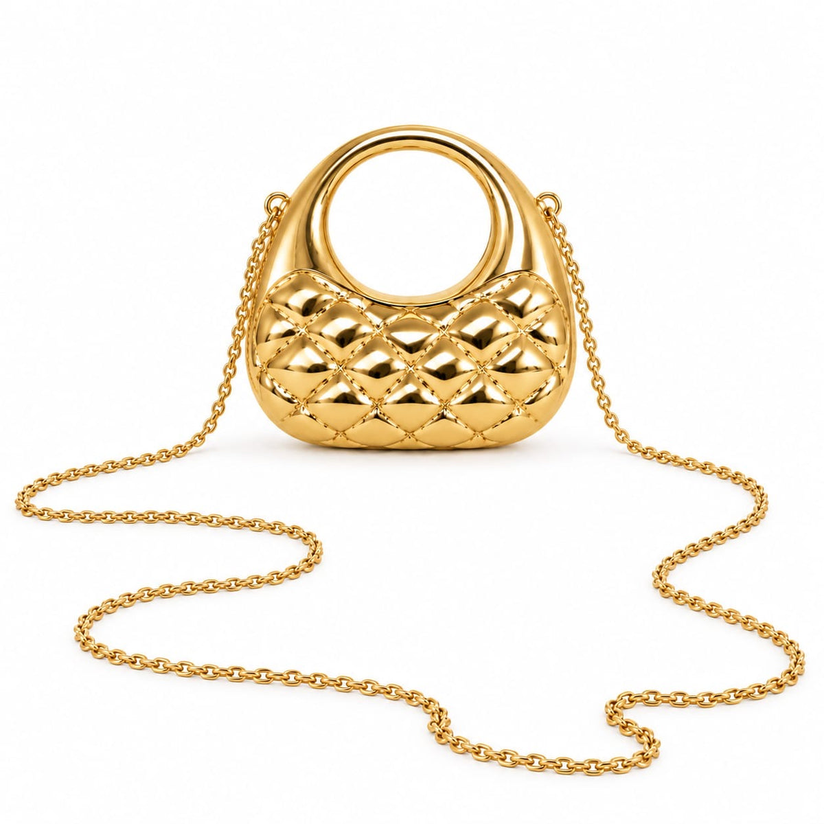 Gold Esme Quilted Mini Bag