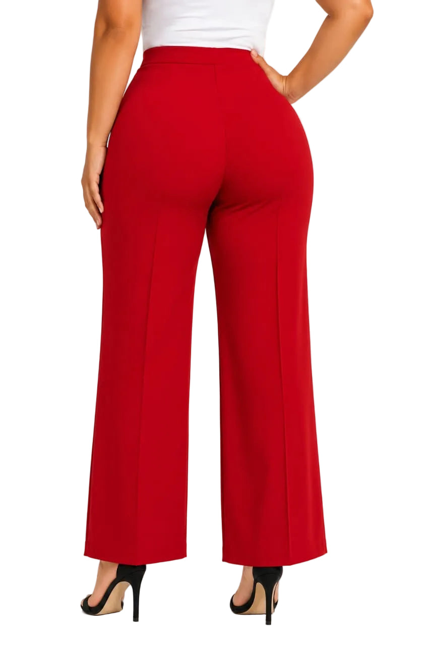 Red Ophelia High-Waist Wide-Leg Pants