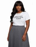 Girls Just Wanna Have Funds White Plus Size Graphic Tee
