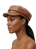 Camel Sasha Faux Leather Hat