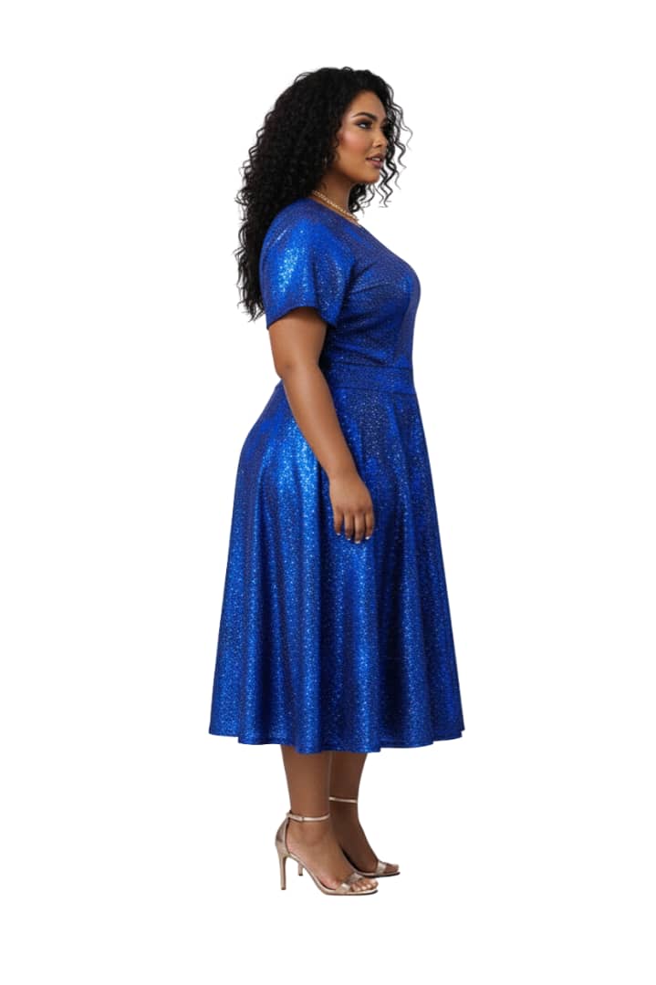 Sandy Royal Blue Sequin Flare Dress