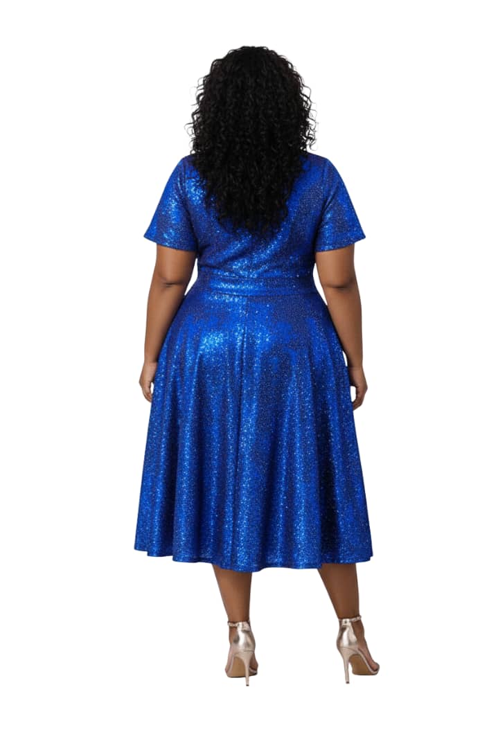 Sandy Royal Blue Sequin Flare Dress