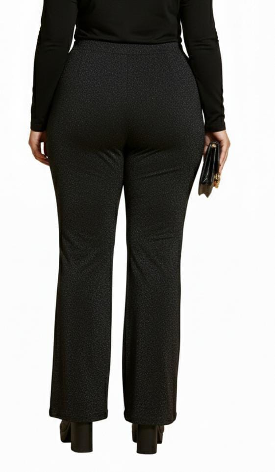 The Black Sparkle Plus Size Wide-Leg Pants