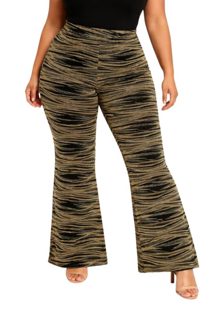 Bronze Naomi Shimmer Zebra Flare Pants&nbsp;