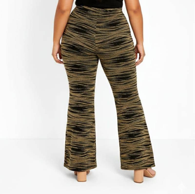 Bronze Naomi Shimmer Zebra Flare Pants&nbsp;