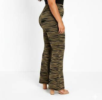 Bronze Naomi Shimmer Zebra Flare Pants&nbsp;