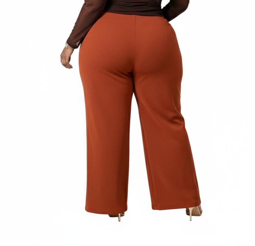 Rust Orange Nala Plus Size Palazzo Pants